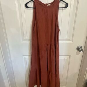 Ana Sleeveless Rust Dress S